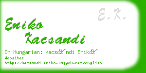 eniko kacsandi business card